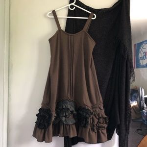 Sarah Clemens Flannel Swirly Flower Dress S